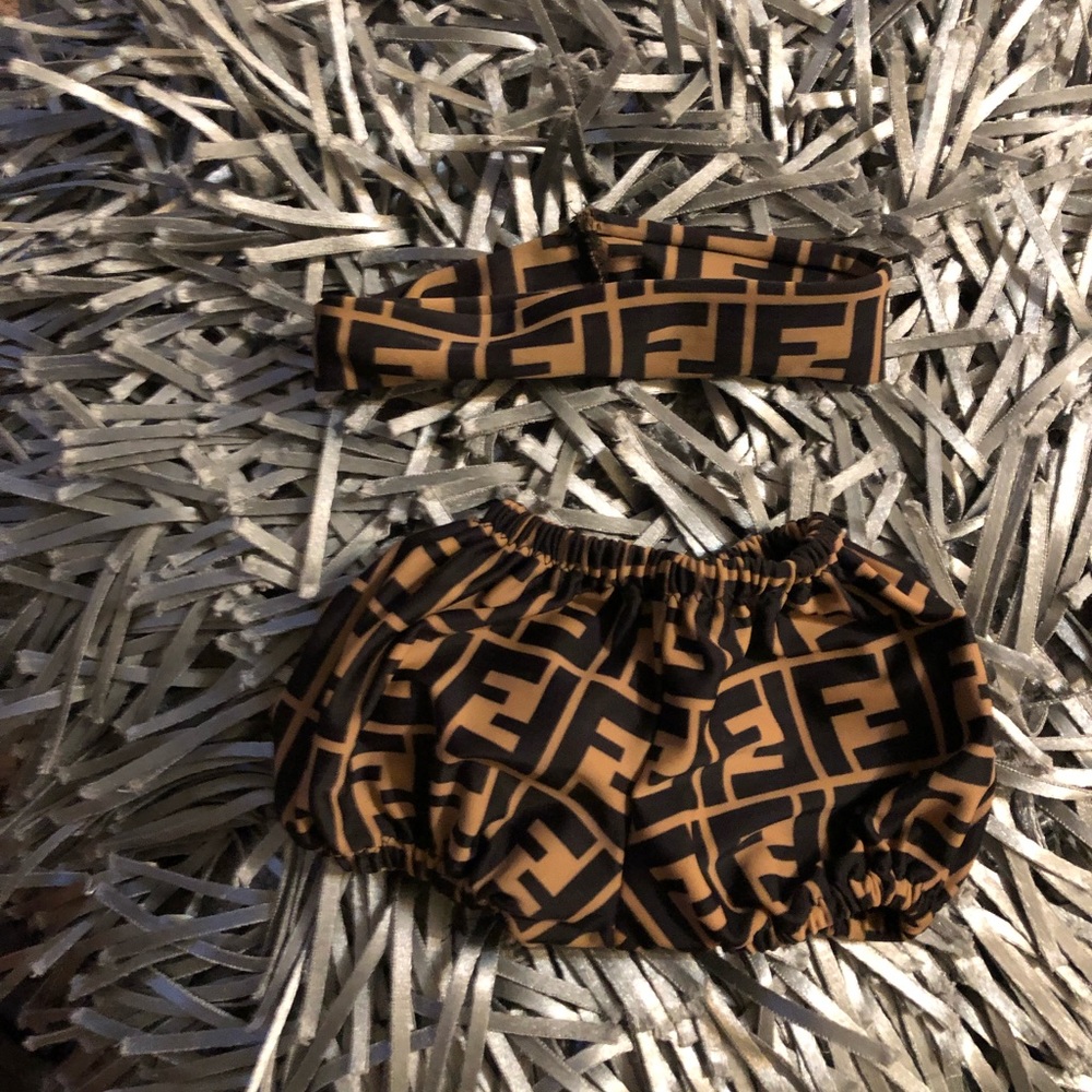 Custom Fendi baby set